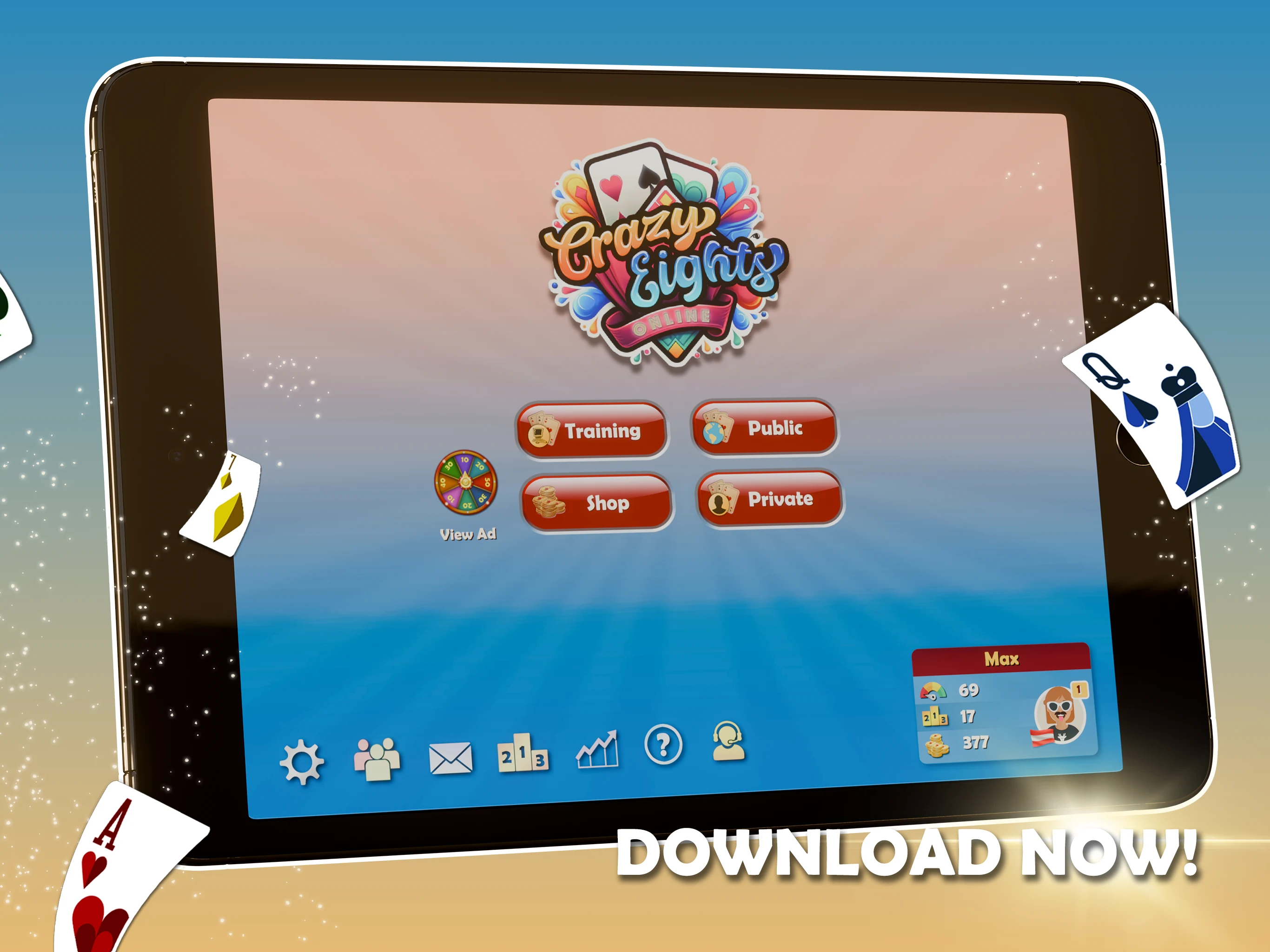 Crazy Eights Online screenshot
