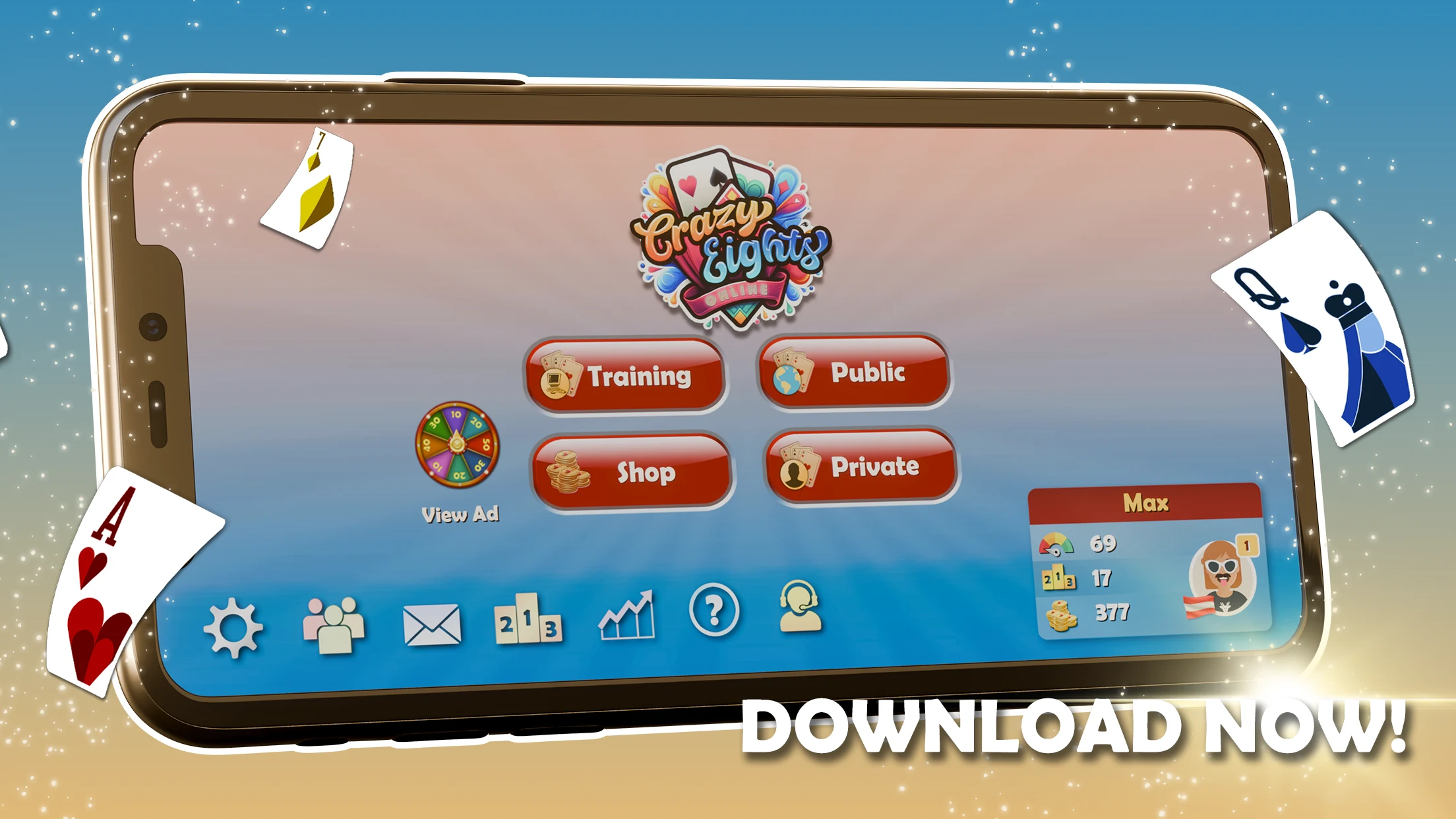 Crazy Eights Online screenshot